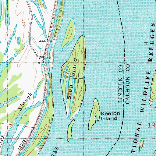 Topographic Map of Stag Island, MO