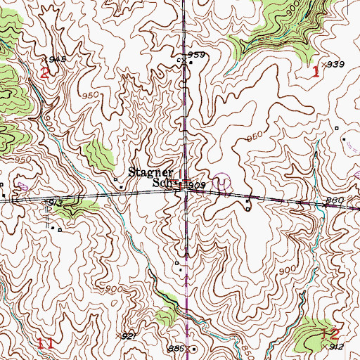 Topographic Map of Stagner School, MO