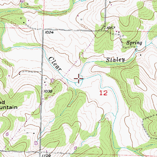 Topographic Map of Staley Branch, MO