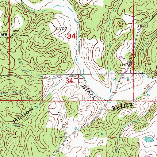 Topographic Map of Standing Rock Hollow, MO