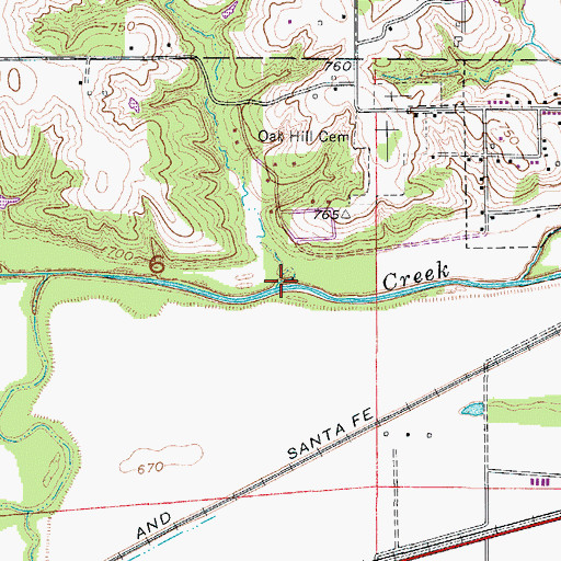 Topographic Map of Stanley Branch, MO