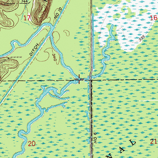 Topographic Map of Stanley Creek, MO