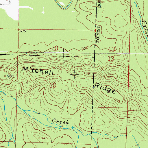 Topographic Map of Mitchell Ridge, AR