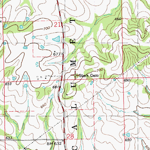 Topographic Map of Stark Cemetery, MO