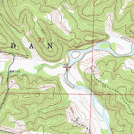 Topographic Map of Starks Creek, MO