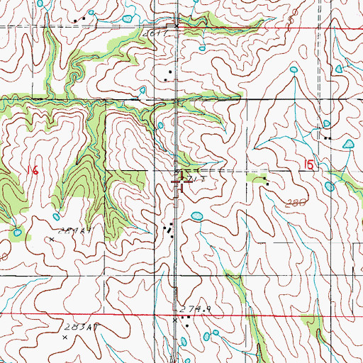 Topographic Map of Starlight School (historical), MO