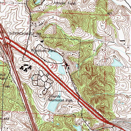 Topographic Map of State Training School, MO