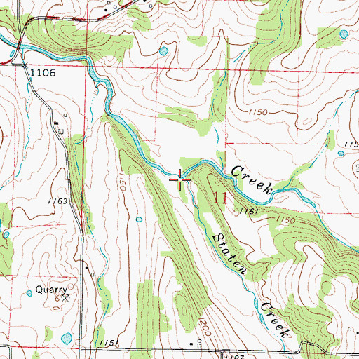 Topographic Map of Staten Creek, MO