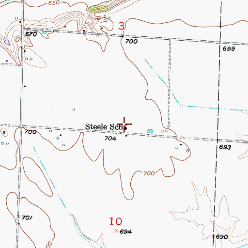 Topographic Map of Steele School (historical), MO