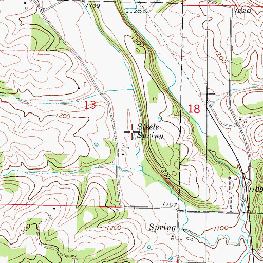Topographic Map of Steele Spring, MO