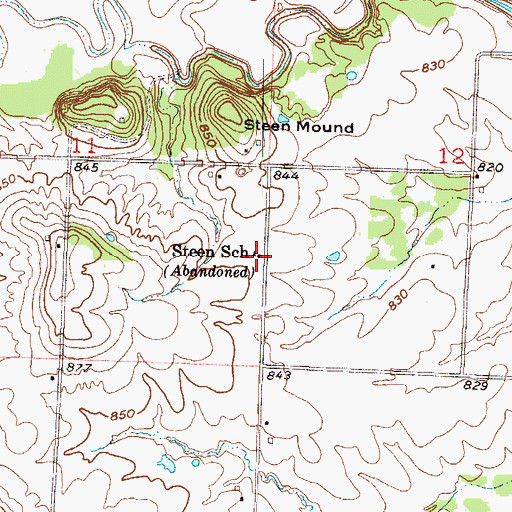 Topographic Map of Steen School (historical), MO
