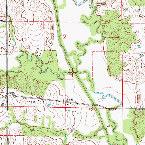 Topographic Map of Steer Creek, MO