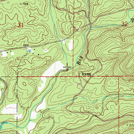 Topographic Map of Moccasin Creek, AR