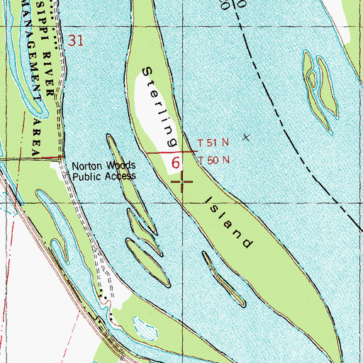 Topographic Map of Sterling Island, MO