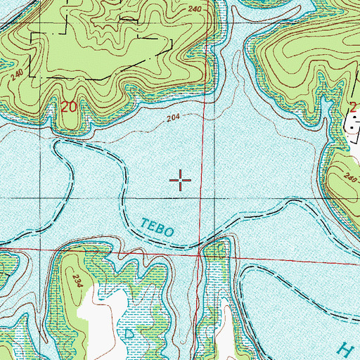Topographic Map of Stevenson Hollow, MO