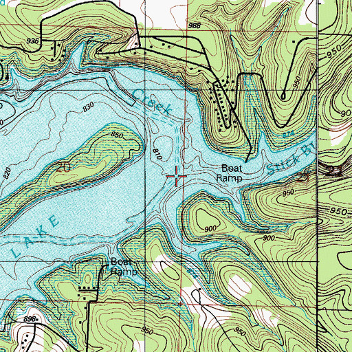 Topographic Map of Stick Branch, MO