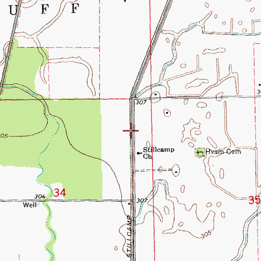 Topographic Map of Stillcamp Ditch, MO