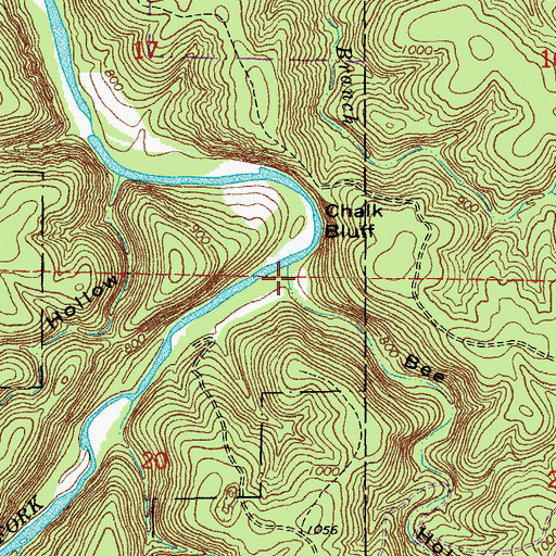 Topographic Map of Stillhouse Hollow, MO