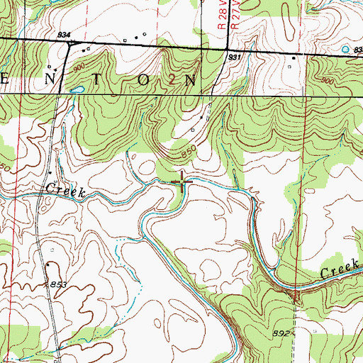 Topographic Map of Stinking Creek, MO