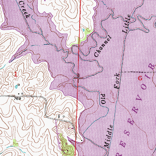 Topographic Map of Stinking Creek, MO