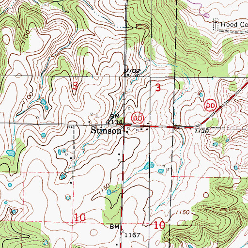 Topographic Map of Stinson, MO
