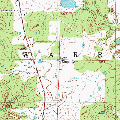 Topographic Map of Stone Cemetery, MO