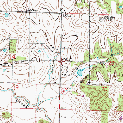 Topographic Map of Stone Church School (historical), MO