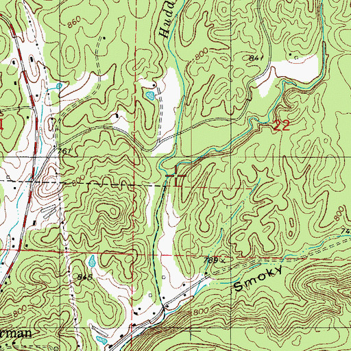 Topographic Map of Montgomery Creek, AR