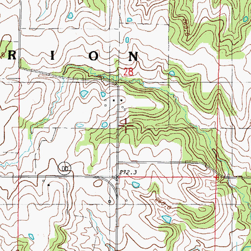Topographic Map of Stony Point School (historical), MO