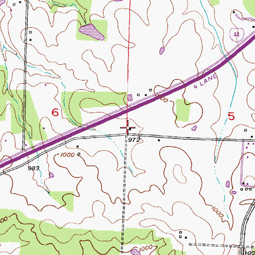 Topographic Map of Stringtown School (historical), MO