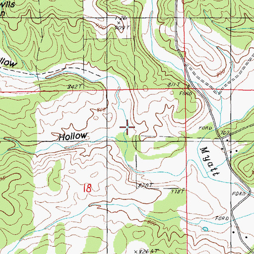 Topographic Map of Stuart Hollow, MO