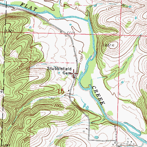 Topographic Map of Stubblefield Cemetery, MO