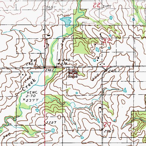 Topographic Map of Stucker Cemetery, MO