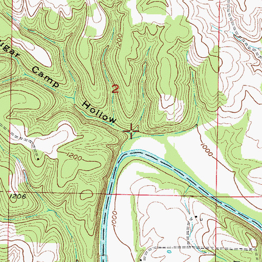 Topographic Map of Sugar Camp Hollow, MO