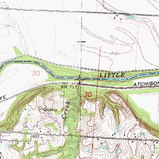 Topographic Map of Sugar Creek, MO