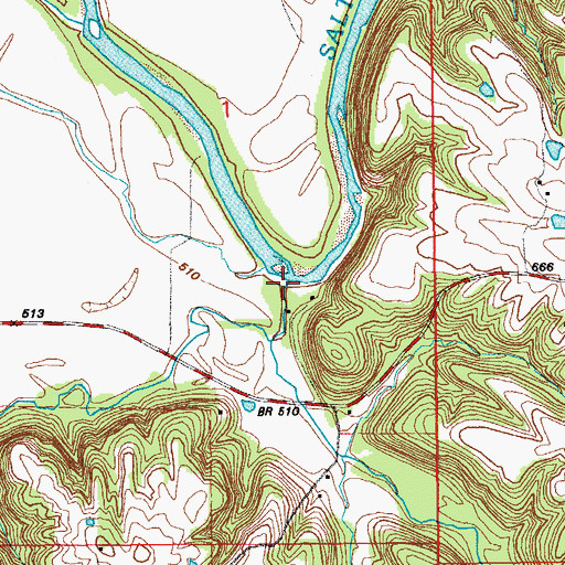 Topographic Map of Sugar Creek, MO