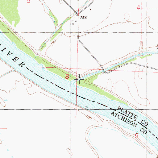 Topographic Map of Sugar Creek, MO