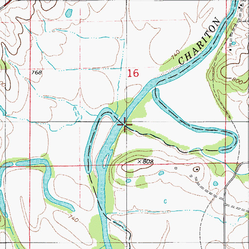 Topographic Map of Sugar Creek, MO