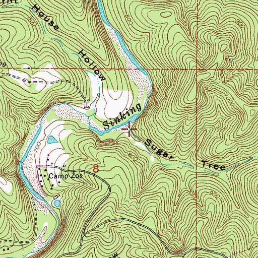 Topographic Map of Sugar Tree Hollow, MO