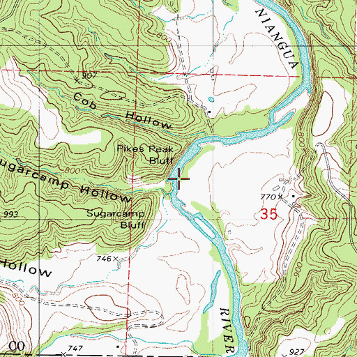 Topographic Map of Sugarcamp Hollow, MO