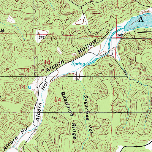 Topographic Map of Sugartree Hollow, MO