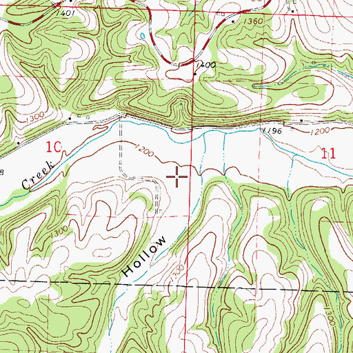 Topographic Map of Sugartree Hollow, MO