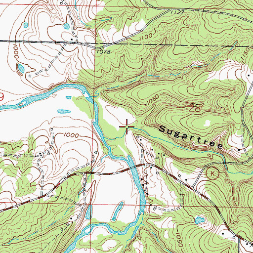 Topographic Map of Sugartree Hollow, MO