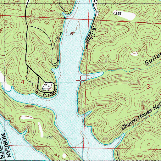 Topographic Map of Sullens Hollow, MO