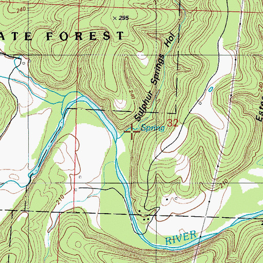 Topographic Map of Sulphur Springs Hollow, MO