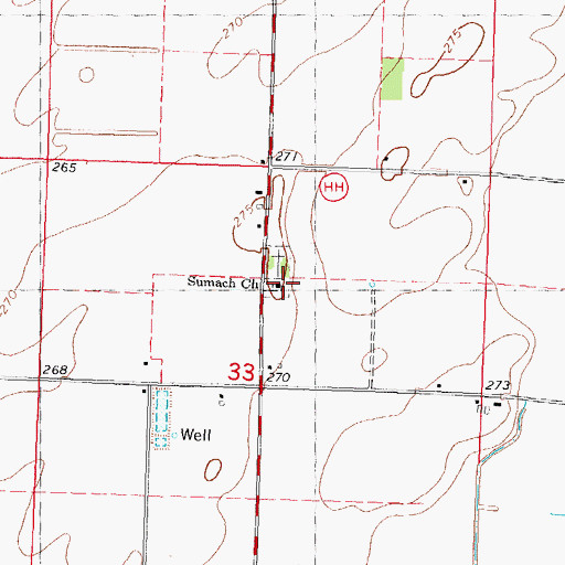 Topographic Map of Sumach Church, MO