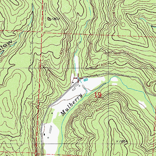 Topographic Map of Morgan Hollow, AR