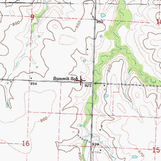 Topographic Map of Summit School (historical), MO