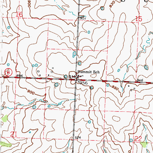 Topographic Map of Summit School (historical), MO