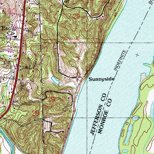 Topographic Map of Sunnyside, MO